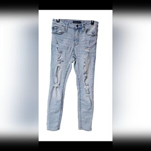 Aeropostale Faded Blue Ripped Skinny Jeans